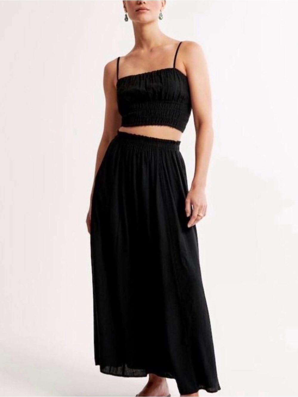Abercrombie & Fitch Black Elastic Waist Maxi Skirt